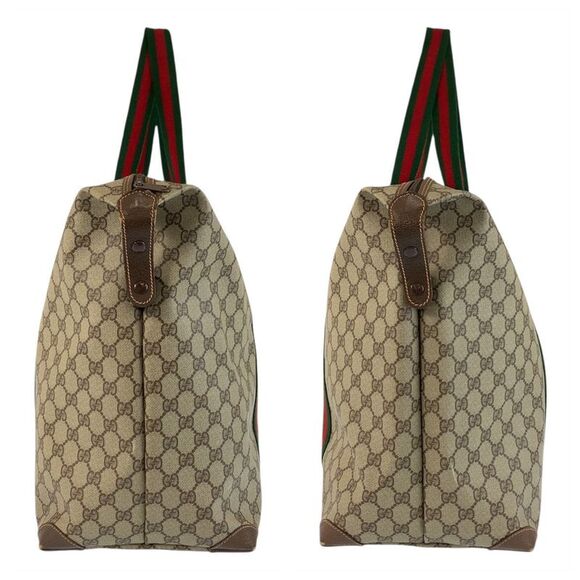Gucci GG Supreme Canvas Leather Tote Boston Bag - Picture 9 of 10